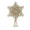 Hello Honey® 13" Champagne Plastic & Metal Snowflake Tree Topper with Glitter